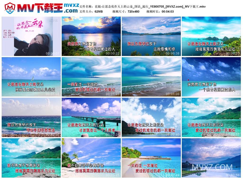 花姐-让思念化作天上的云朵_国语_流行_YE800705